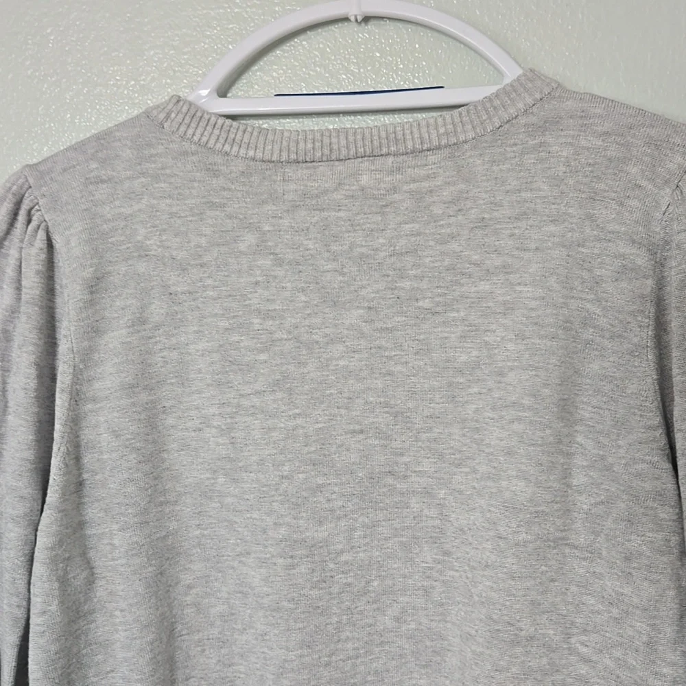 Marled | Gray Puff Sleeve Sweater Top Size Large - Picture 4 of 9
